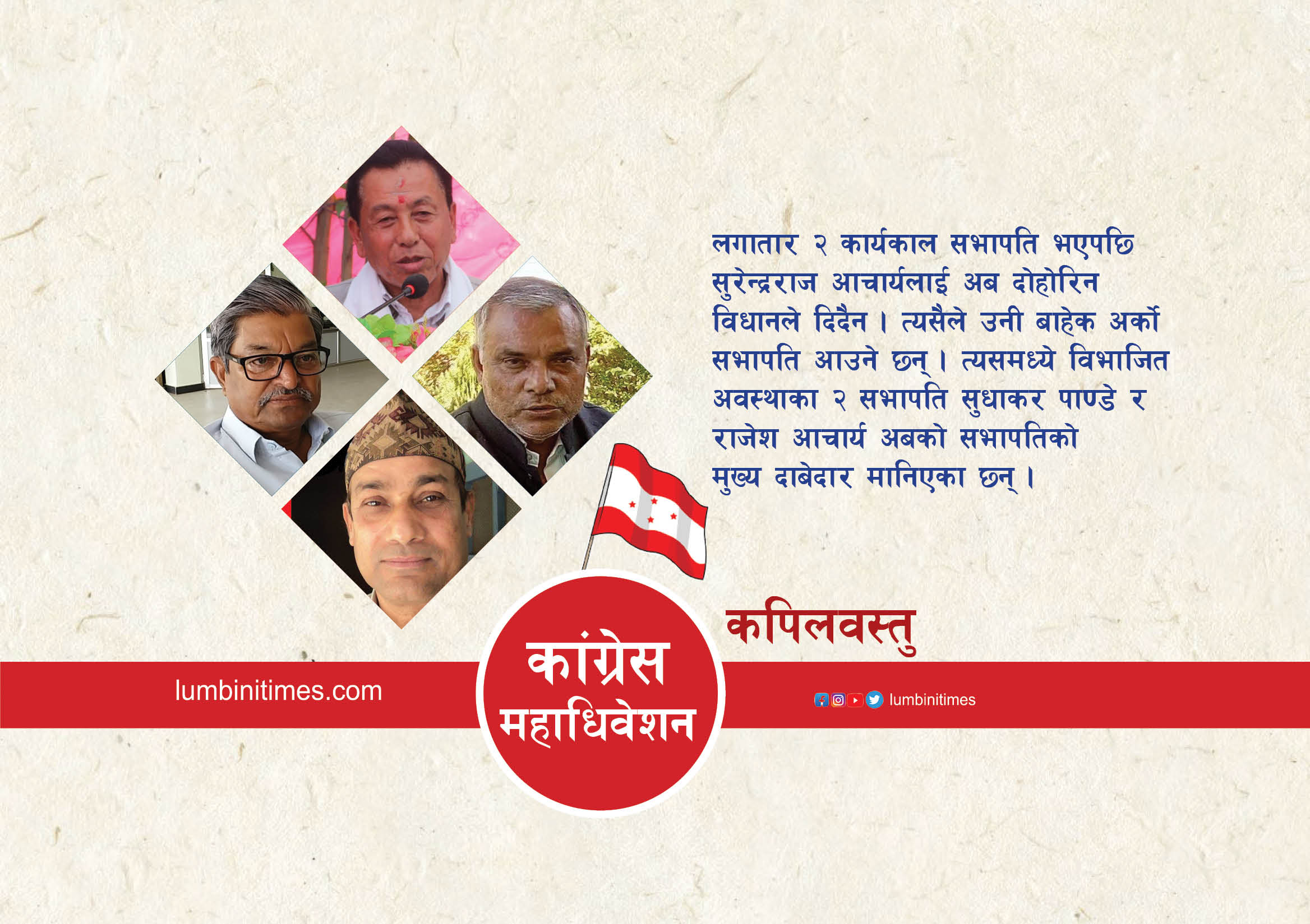 कपिलवस्तु कांग्रेस: दुई पूर्वसभापति आकांक्षी, पूरानै कि नयाँको सम्भावना
